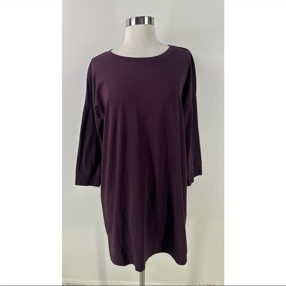 Eileen Fisher Cotton Blend Long Sleeve Tunic Top - Picture 1 of 11
